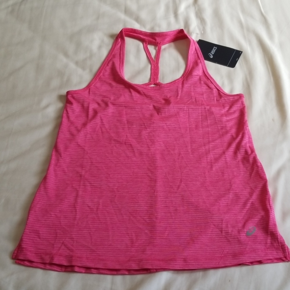 Pink Asics running tank